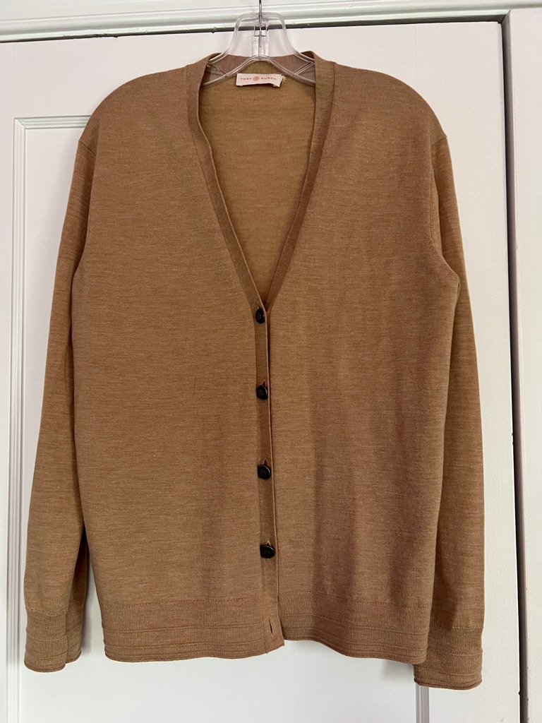 Tory Burch Merino Wool V-Neck Button Cardigan